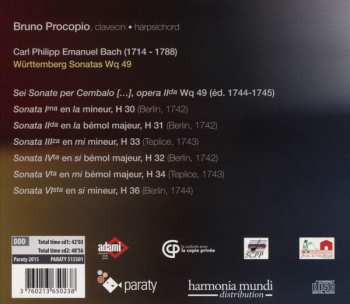 2CD Carl Philipp Emanuel Bach: Württemberg Sonatas Wq 49 DIGI