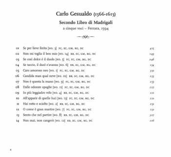 CD Carlo Gesualdo: Secondo Libro Di Madrigali A Cinque Voci (1594)