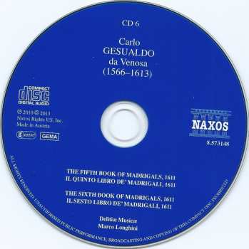 7CD/Set di cofanetti Carlo Gesualdo: The Complete Madrigals