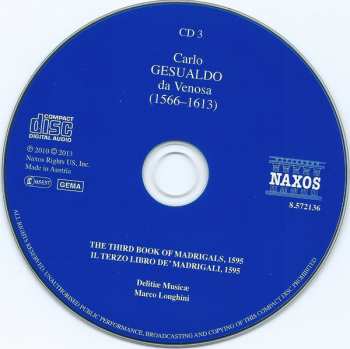 7CD/Set di cofanetti Carlo Gesualdo: The Complete Madrigals