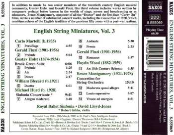 CD Gustav Holst: English String Miniatures, Vol. 3