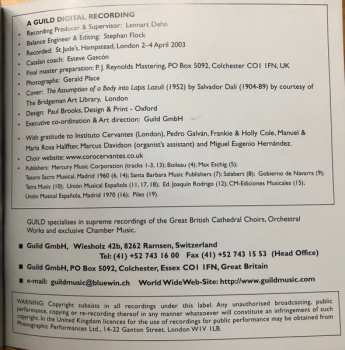 CD Coro Cervantes: Oratio: 20th Century Sacred Music From Spain & Latin America