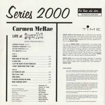 CD Carmen McRae: Live At Sugar Hill San Francisco