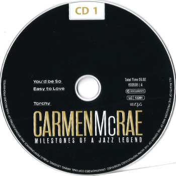 CD/Set di cofanetti Carmen McRae: Milestones Of A Jazz Legend
