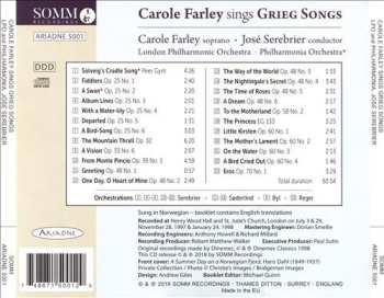 CD Philharmonia Orchestra: Carole Farley Sings Grieg Songs