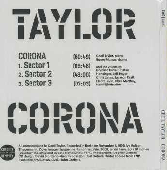 CD Cecil Taylor: Corona
