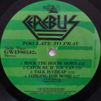 LP Cerebus: Too Late To Pray
