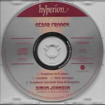 CD César Franck: Organ  Of St Paul's Cathedral, Symphony In D Minor, Cantabile, Pièce Héroïque, Rédemption