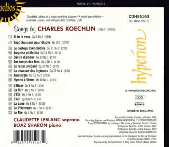 CD Charles Koechlin: Le Cortège D'Amphitrite, Songs By Charles Koechlin