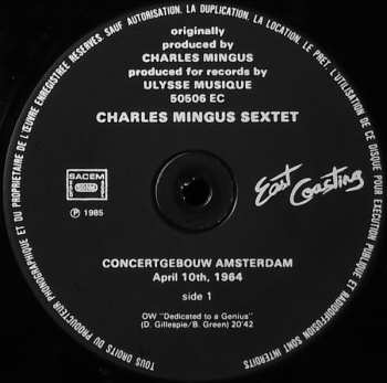 CD Charles Mingus Sextet: East Coasting +2