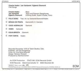 CD Charlie Haden: Folk Songs LTD