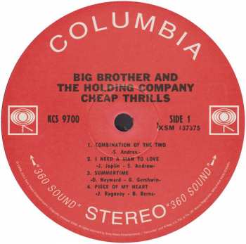 LP Big Brother & The Holding Company: Cheap Thrills