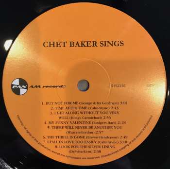 LP Chet Baker: Chet Baker Sings LTD