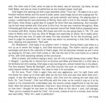 CD Chet Baker Quartet: Burnin' At Backstreet