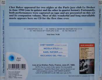 CD Chet Baker Quartet: Live At Le Dreher Club 1980 Friday Concert