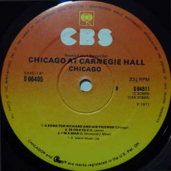 4LP/Set di cofanetti Chicago: Chicago At Carnegie Hall