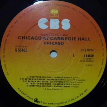 4LP/Set di cofanetti Chicago: Chicago At Carnegie Hall