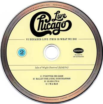 4CD/DVD/Set di cofanetti Chicago: Live VI Decades Live (This Is What We Do)