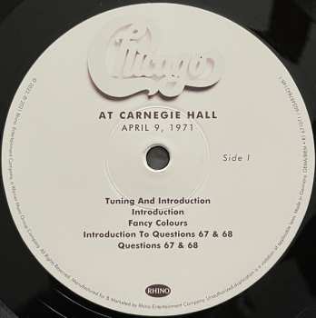 3LP/Set di cofanetti Chicago: At Carnegie Hall - April 9, 1971 LTD