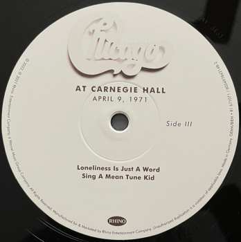 3LP/Set di cofanetti Chicago: At Carnegie Hall - April 9, 1971 LTD