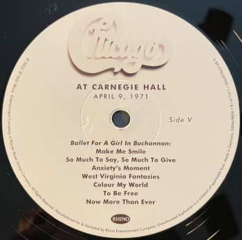 3LP/Set di cofanetti Chicago: At Carnegie Hall - April 9, 1971 LTD