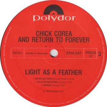 LP Return To Forever: Light As A Feather