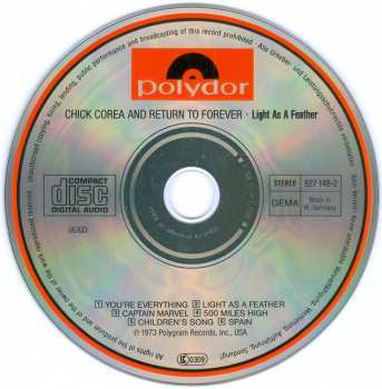 CD Return To Forever: Light As A Feather