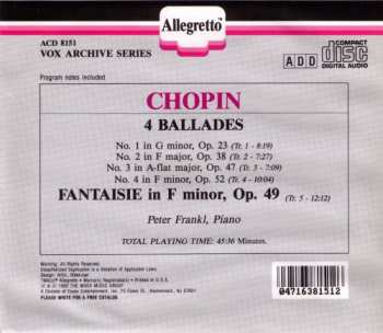 CD Frédéric Chopin: 4 Ballades / Fantaisie In F Minor