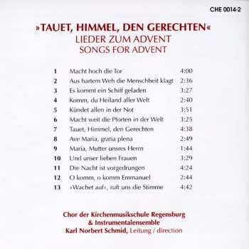 CD Chor Des Collegium Musicum, Regensburg: Tauet, Himmel, den Gerechten - Lieder Zum Advent