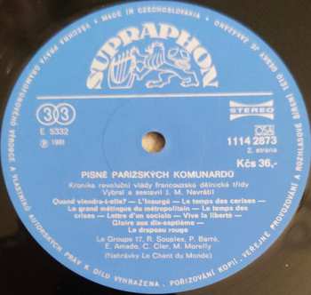 LP Chorale Populaire De Paris: Písně Pařížskych Komunardů (+ PŘÍLOHA)