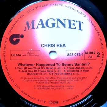 LP Chris Rea: Whatever Happened To Benny Santini?