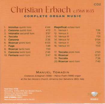 9CD/Set di cofanetti Manuel Tomadin: Complete Organ Music