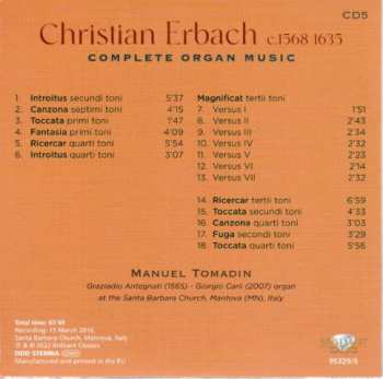 9CD/Set di cofanetti Manuel Tomadin: Complete Organ Music