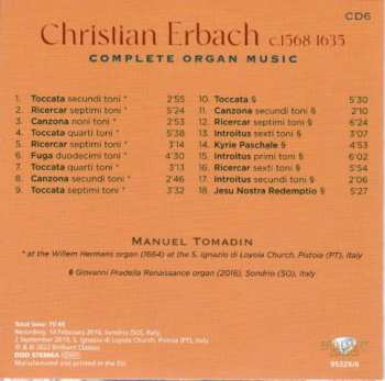 9CD/Set di cofanetti Manuel Tomadin: Complete Organ Music