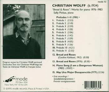 CD Christian Wolff: Bread And Roses (Piano Works 1976-1983)