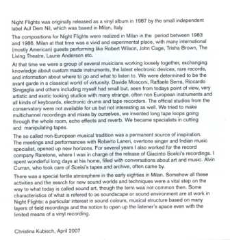CD Christina Kubisch: Night Flights