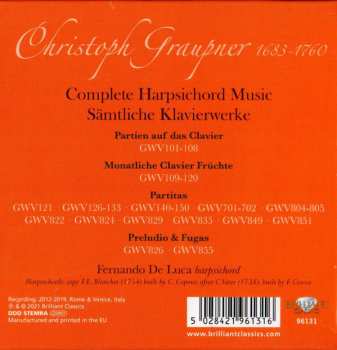 14CD/Set di cofanetti Christoph Graupner: Complete Harpsichord Music = Sämtliche Klavierwerke