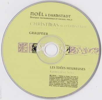 CD Christoph Graupner: Noël À Darmstadt = Christmas In Darmstadt