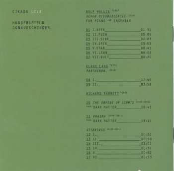 CD Cikada Ensemble: Live - Huddersfield / Donaueschingen DIGI