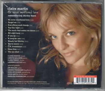 CD Claire Martin: He Never Mentioned Love