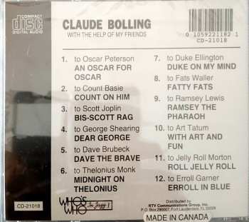 CD Claude Bolling: With The Help Of My Friends