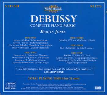5CD/Set di cofanetti Claude Debussy: Complete Piano Music