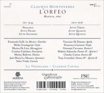 2CD/Set di cofanetti Claudio Monteverdi: L'Orfeo