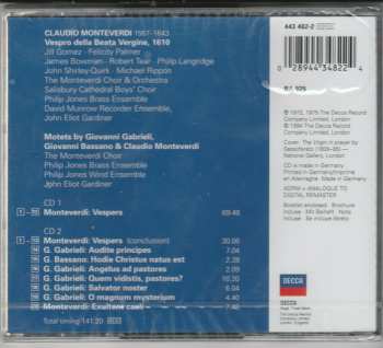 2CD Claudio Monteverdi: Vespro Della Beata Vergine 1610
