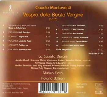 CD Claudio Monteverdi: Vespro Della Beata Vergine