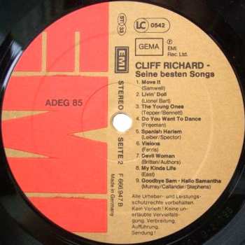LP Cliff Richard: Move It - Seine Besten Songs