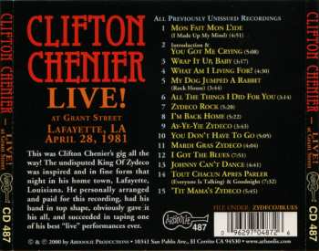 CD Clifton Chenier: Live! At Grant Street