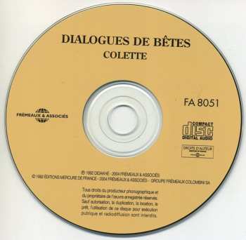 CD Catherine Sauvage: Dialogues De Bêtes