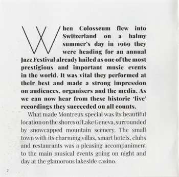 CD Colosseum: Festival International De Jazz Montreux Suisse 18 - 22 Juin 1969