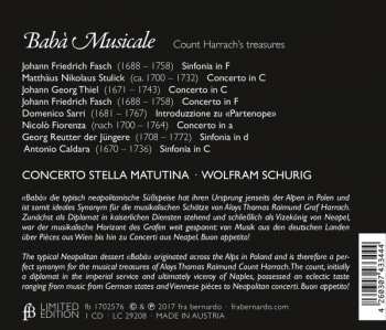 CD Concerto Stella Matutina: Babà Musicale (Count Harrach's Treasures)